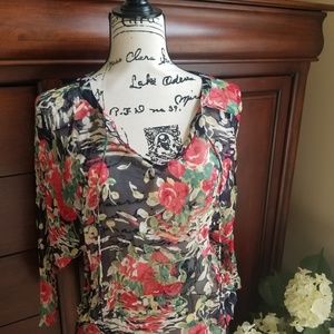 Lucky sheer floral blouse